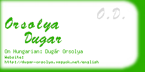 orsolya dugar business card