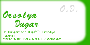 orsolya dugar business card